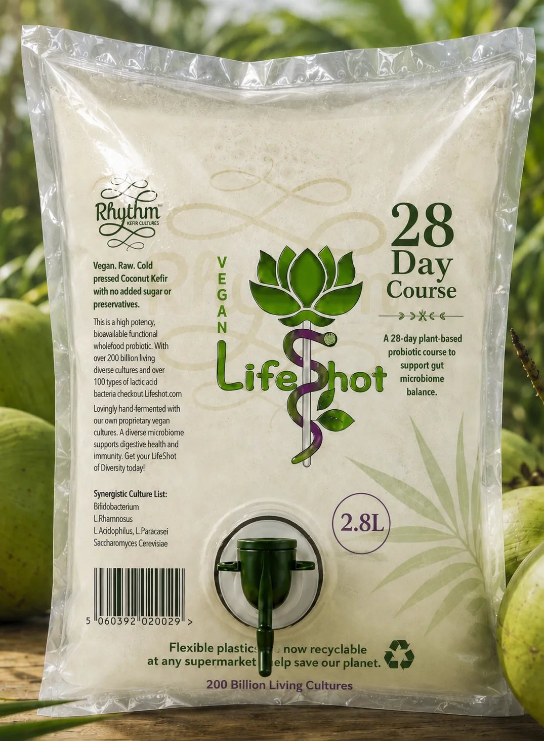 Rhythm Health Life Shot 28 day course 2.8 litre recyclable bag with tap